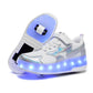 LED-beleuchtete Rollschuhe mit abnehmbaren Rädern