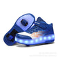 LED-beleuchtete Rollschuhe mit abnehmbaren Rädern