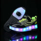 LED-beleuchtete Rollschuhe mit abnehmbaren Rädern