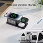 4-in-1-Schnellladestation mit Uhr und kabelloser Ladefunktion