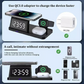 4-in-1-Schnellladestation mit Uhr und kabelloser Ladefunktion