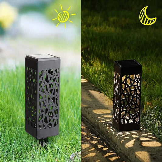 🌞 Solar-Gartensteckleuchte in quadratischem Design – Für Rasen & Außenbereich