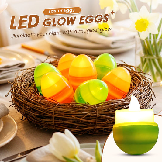 Leuchtende Ostereier mit LED-Kerzen