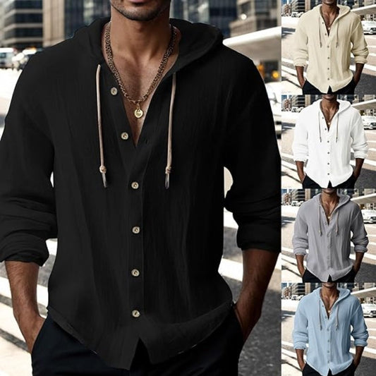 👕 50% RABATT! 🔥 Herren Freizeit-Langarm-Kapuzenpullover in Uni-Farbe – Weicher Stoff, Bequemer Schnitt & Perfekt für Den Alltag 🏠