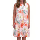🔥Zeitlich begrenztes Angebot-Ärmelloses Midikleid mit Plissee und Blumenprint und betonter Taille