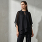 🔥Solange der Vorrat reicht 50 % Rabatt!🎉Eleganter Zweiteiler: Bluse mit asymmetrischem Saum & weite Hose