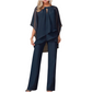 🔥Solange der Vorrat reicht 50 % Rabatt!🎉Eleganter Zweiteiler: Bluse mit asymmetrischem Saum & weite Hose