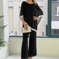 Set aus elegantem Poncho-Oberteil mit Paillettenbesatz und weit geschnittener Hose