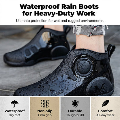 Herren wasserdichte Slip-On Regenstiefel