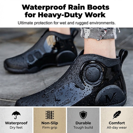 Herren wasserdichte Slip-On Regenstiefel