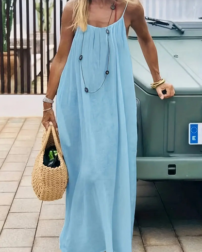🥳2026 HOT SALE🥳💞50K+ SOLD!💖LAST DAY SALE 50% OFF!💃Women's Solid Color Backless Cami Dress