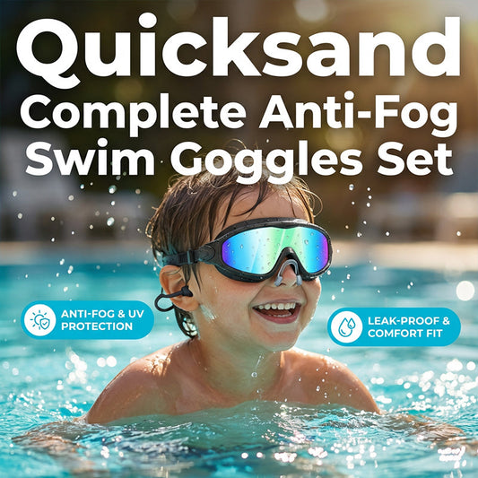 Schwimmbrille für Kinder, 2er-Set – beschlagfreie Schwimmbrille mit Ohrstöpseln, Weitwinkel-Design, bequeme Schwimmbrille aus Silikon für Jungen und Mädchen