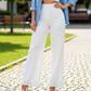 🔥50% RABATT👖Damen-Freizeithose mit weitem Bein, einfarbig | Weich, locker & ganztägiger Tragekomfort 👖✨