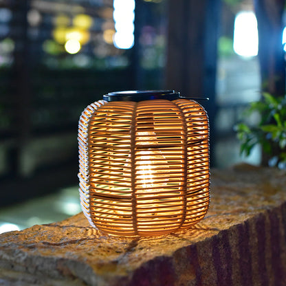 🔥🎁New: 50% OFF🔥🏮 Hand-woven bamboo lantern with solar panel | Patio, garden & camping ✨