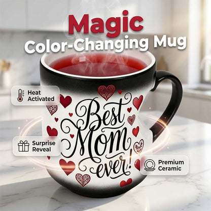 Wärmeaktivierte, farbwechselnde Tasse mit der Aufschrift „Best Mom Ever“