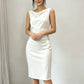Ärmelloses Midi-Kleid mit Wasserfallausschnitt für Damen
