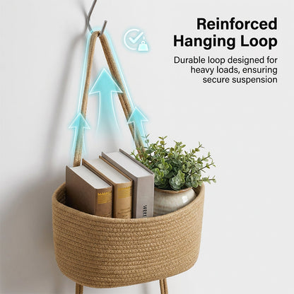 🏡 3-Tier Over the Door Basket, Wall-Mounted Jute Storage Organizer in bathroom – Decorative Nursery Baskets, Perfect for Busy Mom/Dad to Store Diapers & Toys small basket Gift Hook laundry basket house organizers organizing baskets