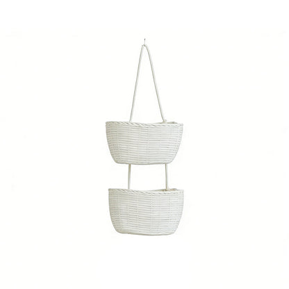🏡 3-Tier Over the Door Basket, Wall-Mounted Jute Storage Organizer in bathroom – Decorative Nursery Baskets, Perfect for Busy Mom/Dad to Store Diapers & Toys small basket Gift Hook laundry basket house organizers organizing baskets