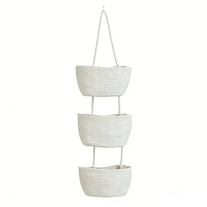 🏡 3-Tier Over the Door Basket, Wall-Mounted Jute Storage Organizer in bathroom – Decorative Nursery Baskets, Perfect for Busy Mom/Dad to Store Diapers & Toys small basket Gift Hook laundry basket house organizers organizing baskets