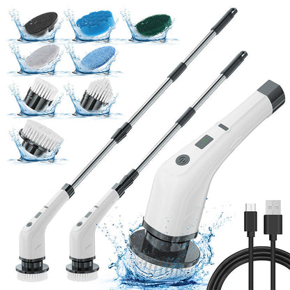 🧹 50% OFF! Pro Electric Cleaning Brush – 8 Heads, Dual-Speed, IPX7 Waterproof – perfect for bathroom, kitchen & car💧✨