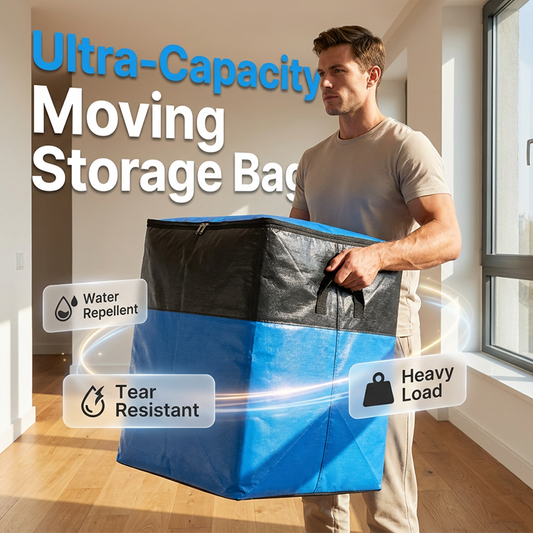 ⏰Last 2 hours Sale:£8.98!!🧳 Collapsible Storage and Moving Bag – Heavy-duty handles & zippered closure – Folds flat, perfect for moving, travel or closet organization – reusable & easy to clean 🏠