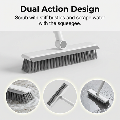 🍃🏆 Last Day Special Price £10.98! 2-in-1 Floor Brush with Squeegee | 360° Rotating Gap Cleaning Tool - Extendable Adjustable No-Touch Cleaner for Windows, Sliding Doors, Narrow Spaces, Home Deep Cleaning