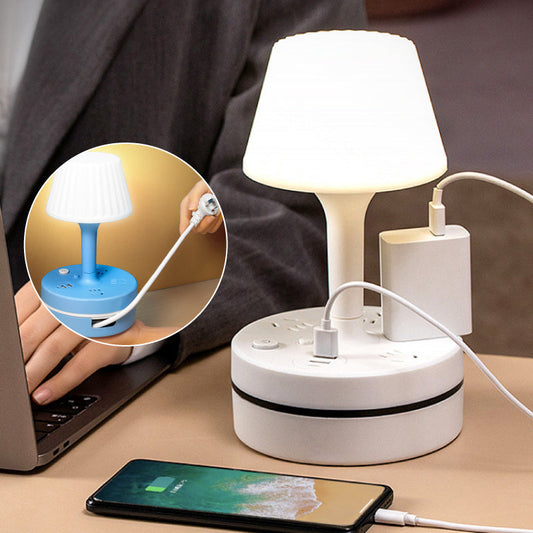 ⏳💥Limited-Time Save 65%🔥🔌3-Outlet Power Strip with USB-A & USB-C Charging Ports, Built-In Desk Lamp