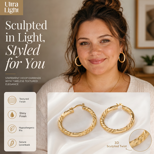 💫 60% OFF! ✨ Women's Elegant Twisted Hoop Earrings – Stylish Spiral Design, Lightweight Comfort & Premium Finish – Versatile Accessory for Daily Wear & Special Occasions 💍