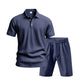👕 LIMITED-TIME 56% OFF! 💥 Men's Casual Top & Shorts 2-Piece Set – Linen Blend, Lapel Collar, Elastic Waist ✨