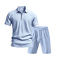 👕 LIMITED-TIME 56% OFF! 💥 Men's Casual Top & Shorts 2-Piece Set – Linen Blend, Lapel Collar, Elastic Waist ✨