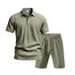 👕 LIMITED-TIME 56% OFF! 💥 Men's Casual Top & Shorts 2-Piece Set – Linen Blend, Lapel Collar, Elastic Waist ✨