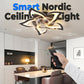 LED Deckenventilator mit Fernbedienung, geräuschloser reversibler Gleichstrommotor, modernes dimmbares Einbauleuchten für Schlafzimmer und Wohnzimmer