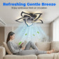 LED Deckenventilator mit Fernbedienung, geräuschloser reversibler Gleichstrommotor, modernes dimmbares Einbauleuchten für Schlafzimmer und Wohnzimmer