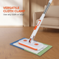 Extendable Telescopic Disposable Flat Clip Mop, 360° Swivel Lightweight Floor Mop