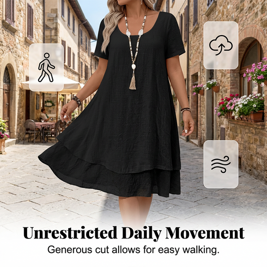 💗LAST DAY SALE 50% OFF⚡50K+ SOLD💕Women's Casual Loose Fit Short Sleeve Dress