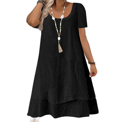 💗LAST DAY SALE 50% OFF⚡50K+ SOLD💕Women's Casual Loose Fit Short Sleeve Dress