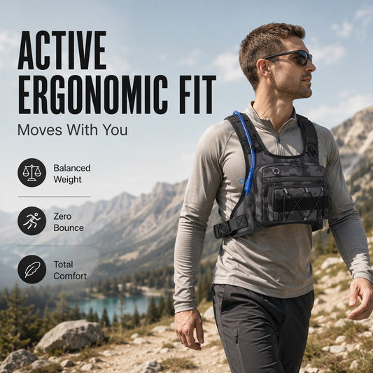 🔥Front & Back Cycling Vest Pack for Men – Hydration Ready, 3L Storage, Breathable Mesh 🏃