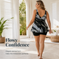 🏖️Summer Hot Sale 50% OFF💐Plus Size Two Piece Tankini Set with Swim Shorts for Women