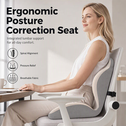 🏆 Last Day Special Price £19.98 🪑 Ergonomic Memory Foam Seat Cushion with Back Support – Stay Comfortable All Day, Perfect for Office, Car & Home ✨