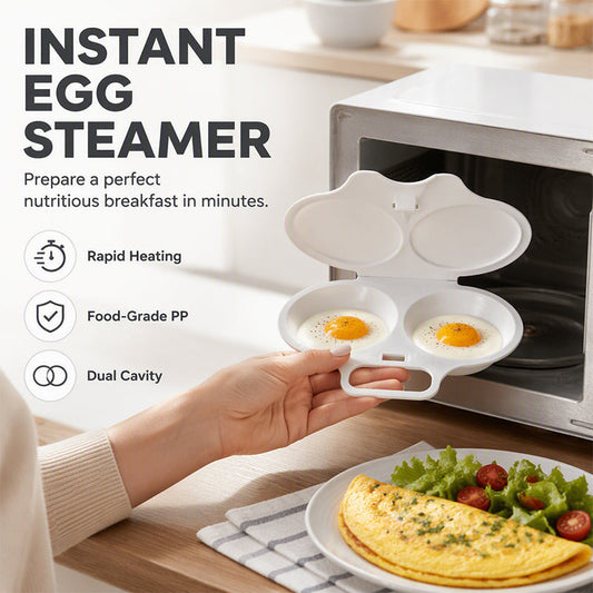 ⏳🔥LIMITED-TIME 60% OFF! ⏰Microwave Egg Poacher – Dual-Cavity Steamer, Rapid Heating, Non-Stick PP – Ideal for Home, Office & Travel! 🔥