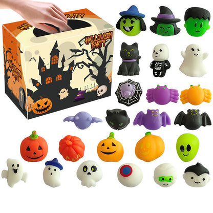 🤲 50% OFF NOW!🎃Halloween Squishies Stress Relief Toy Set, Classic Pumpkin/Ghost/Bat Shapes, Super Soft TPR Material with Elastic Squeeze Feel, Washable & Durable, Assorted 24/36/50pcs for Party Favors, Classroom Rewards & Trick-or-Treat