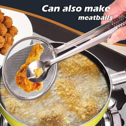 🥳💥Buy 1 Get 1 Free🍃🏆 Last Day Special Price £7.99 ! A must-have stainless steel grease-draining tongs for the kitchen – the perfect choice for deep-frying, barbecuing, hotpot and cooking
