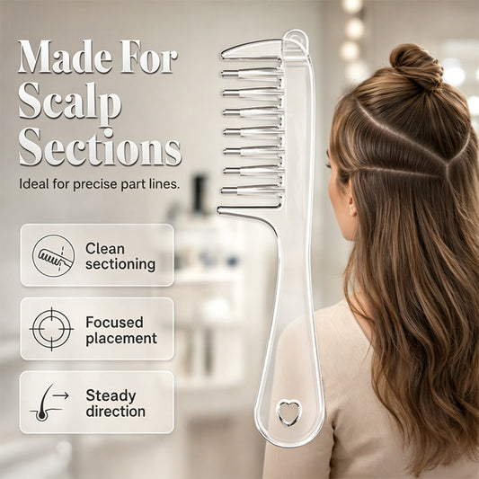 ✨💆♀️ Scalp Applicator Comb – Precision Flow, Gentle Tips, Clear Body! 🧴💧