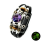 💥Last-Day Sale – 50% Off ☪️Glow-in-the-Dark Leather Zodiac Sign Bracelet For Men and Women (6.9/8.1 inches)♑️