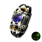 💥Last-Day Sale – 50% Off ☪️Glow-in-the-Dark Leather Zodiac Sign Bracelet For Men and Women (6.9/8.1 inches)♑️