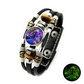 💥Last-Day Sale – 50% Off ☪️Glow-in-the-Dark Leather Zodiac Sign Bracelet For Men and Women (6.9/8.1 inches)♑️