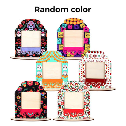 💞99K+ SOLD! Day of the Dead Frame – Sugar skull design, slide-in photo & writable banner. Festive keepsake – grab yours! ✅
