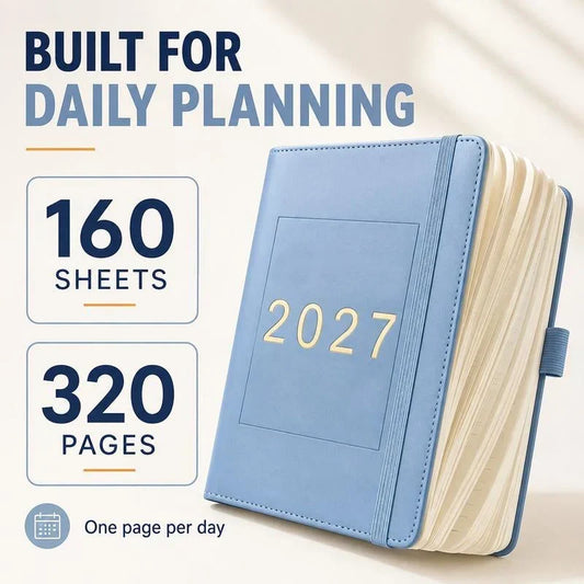 🍃🏆 Last Day Special Price £9.98 ! 📅A5 2027 One‑Day‑Per‑Page Diary Notebook ✨