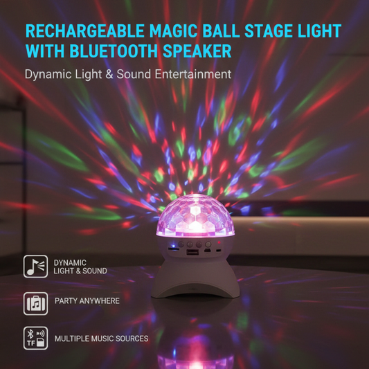Rechargeable Magic Ball Stage Light with Bluetooth Speaker