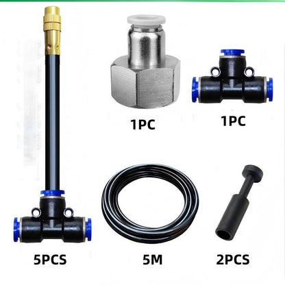 Adjustable Misting Cooling System with Flexible Nozzles